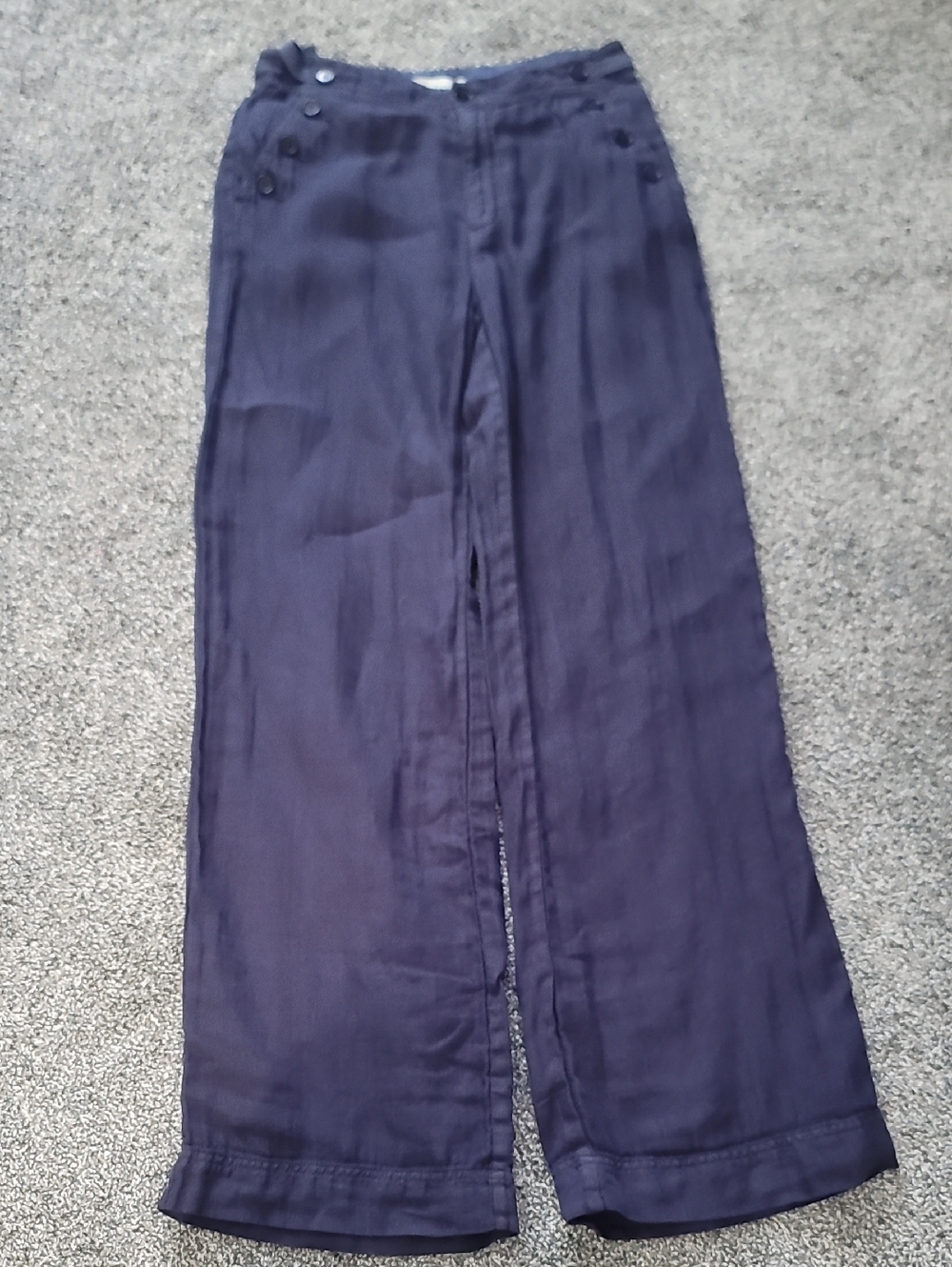 Sundance Navy Wide-Leg Chinos